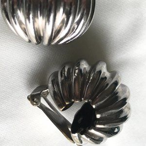 VTG -  1960s Napier silver domed clip-on earrings bundle & save big! Vintage